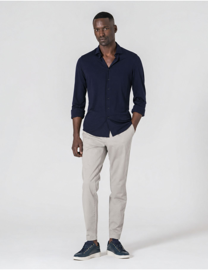 CAMISA DE MALHA AZUL
