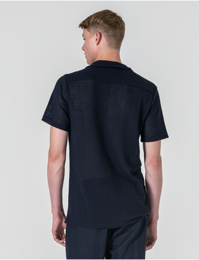 CAMISA HAVAIANA CROCHET AZUL