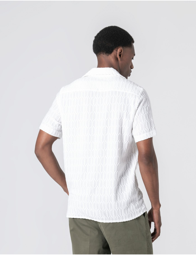 CAMISA HAVAIANA TEXTURADA BRANCA 