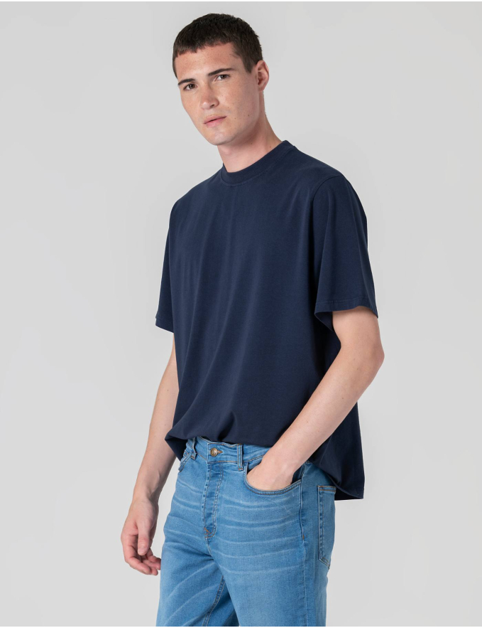 T-SHIRT OVERSIZE STRETCH AZUL
