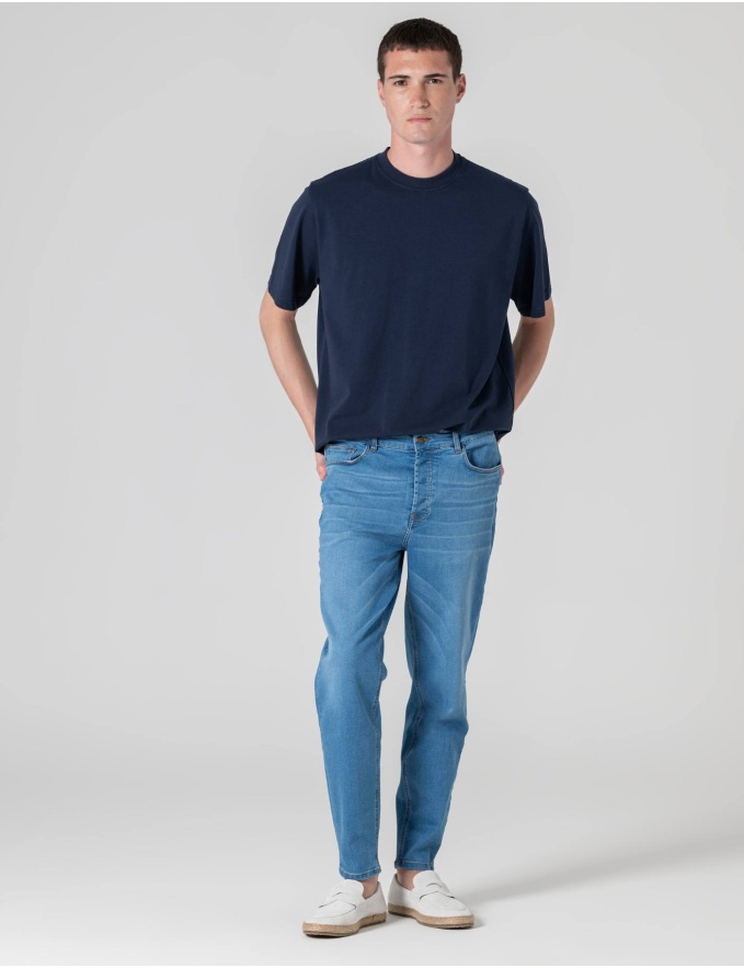T-SHIRT OVERSIZE STRETCH AZUL
