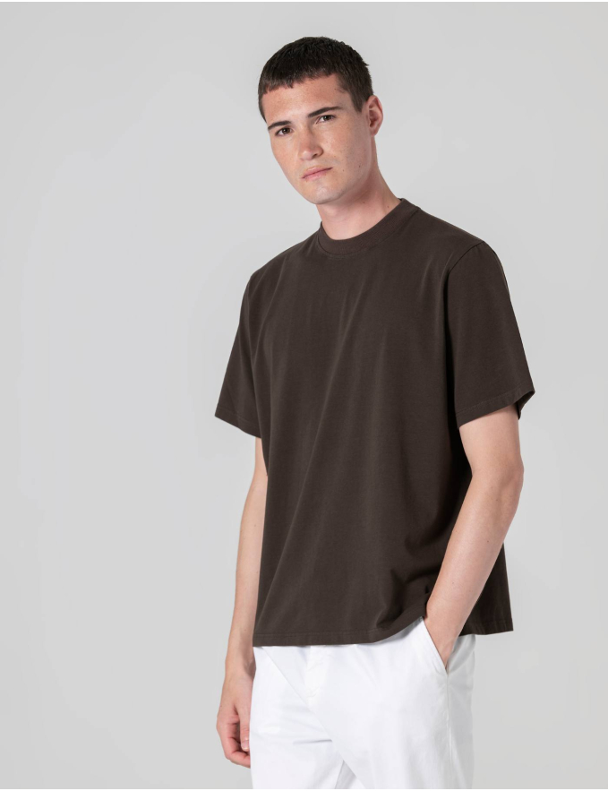 T-SHIRT OVERSIZE STRETCH CASTANHA