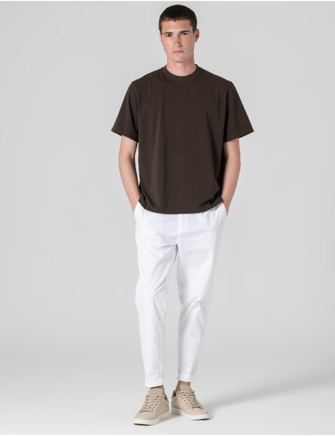 T-SHIRT OVERSIZE STRETCH CASTANHA