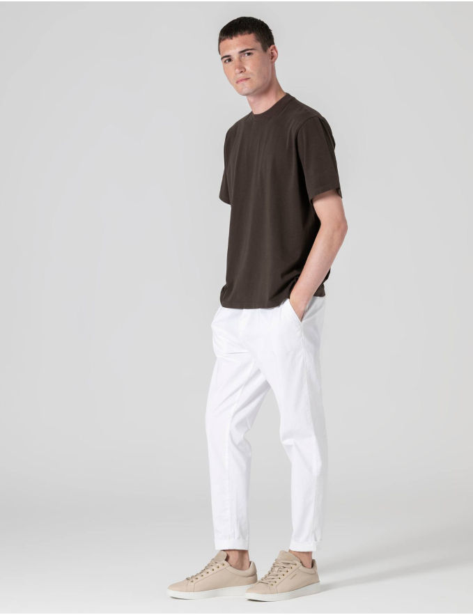 T-SHIRT OVERSIZE STRETCH CASTANHA