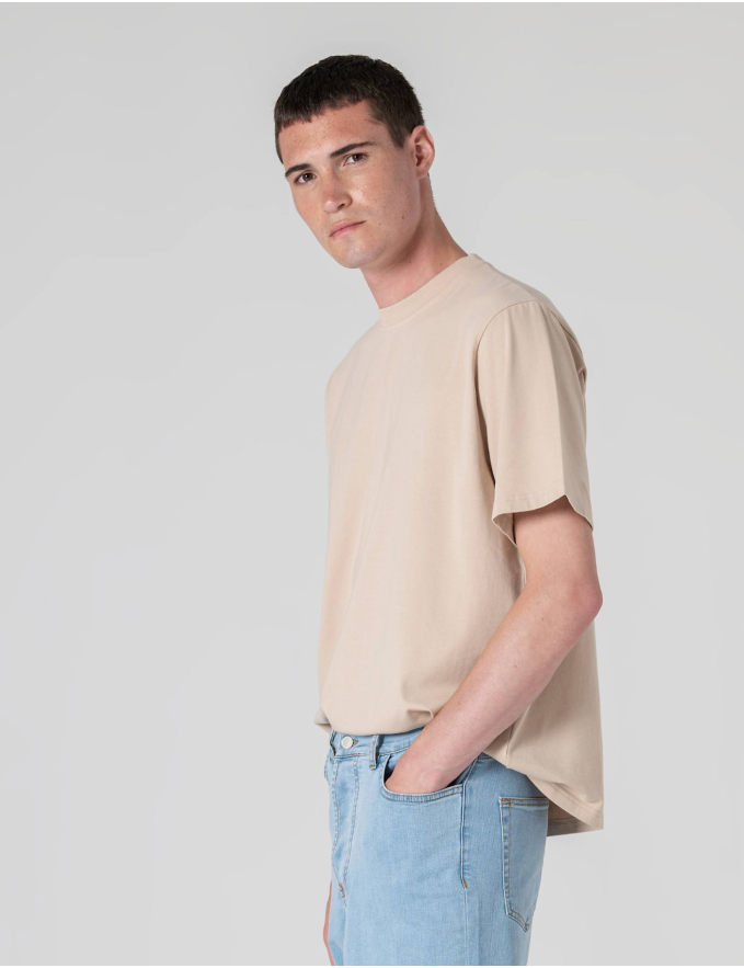 T-SHIRT OVERSIZE STRETCH BEGE