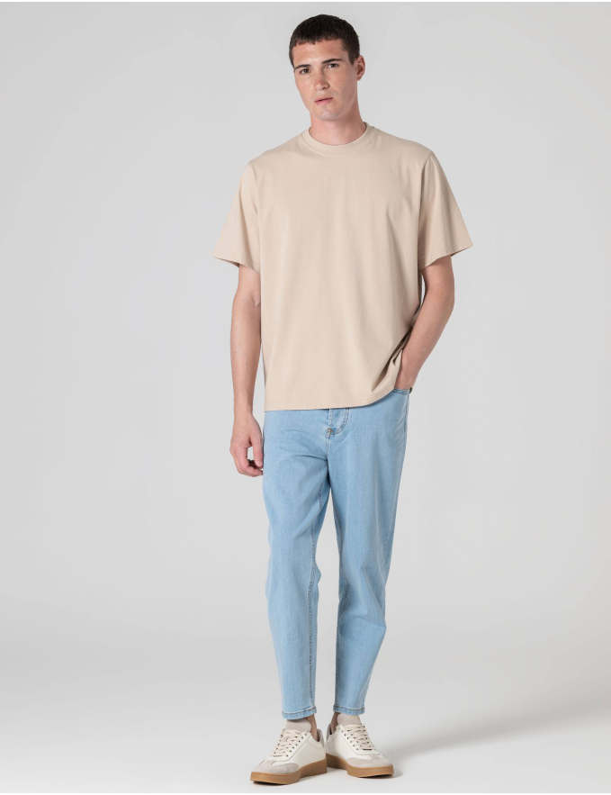 T-SHIRT OVERSIZE STRETCH BEGE