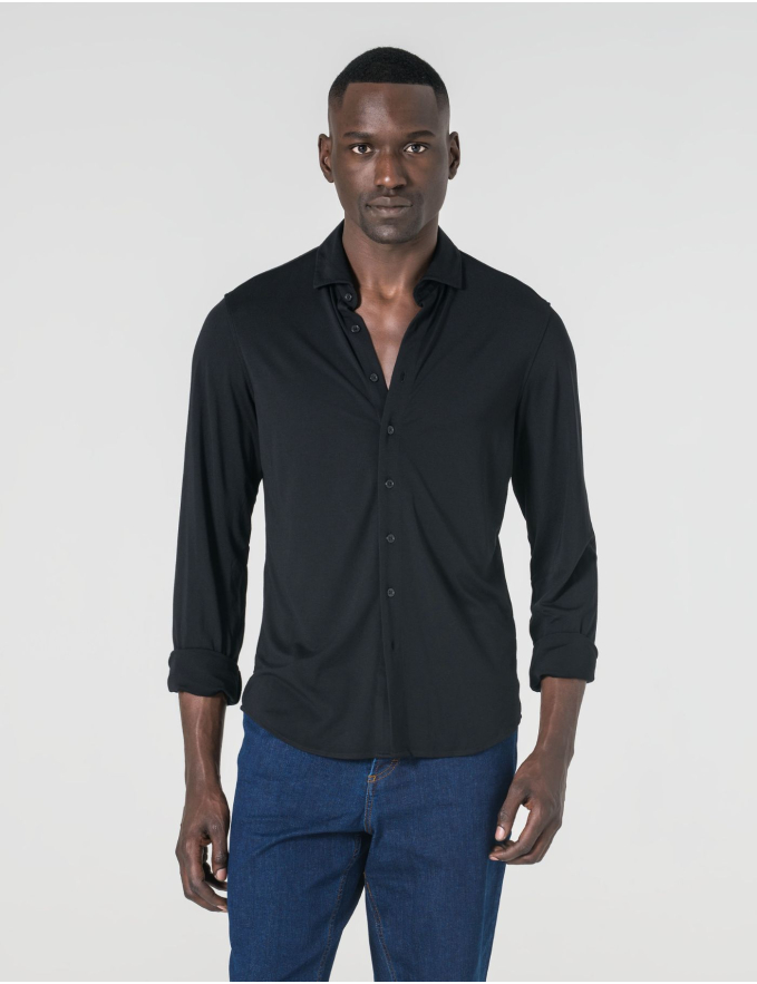 CAMISA DE MALHA PRETA