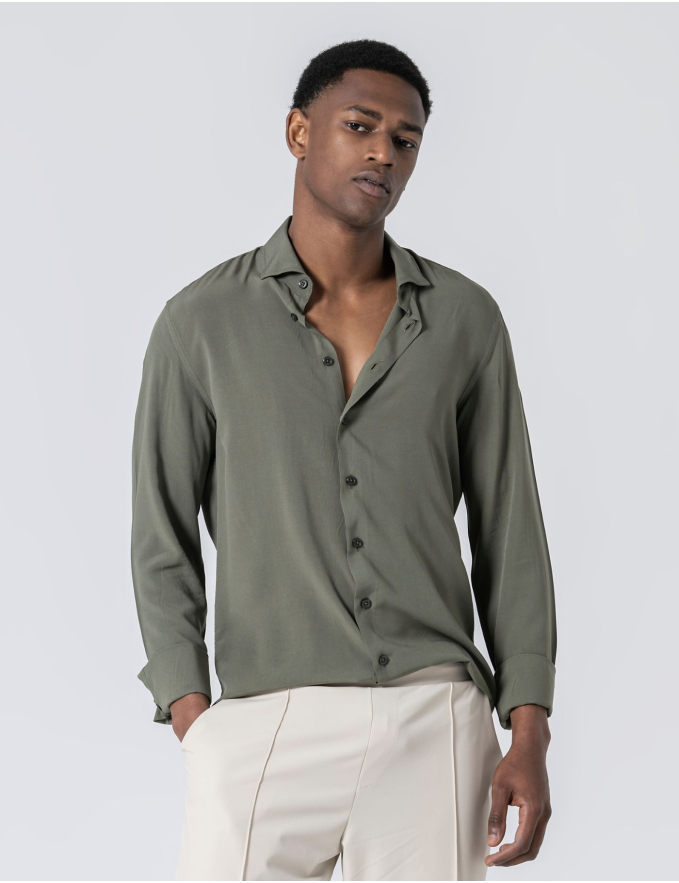  CAMISA RELAXED FIT LEVE VERDE