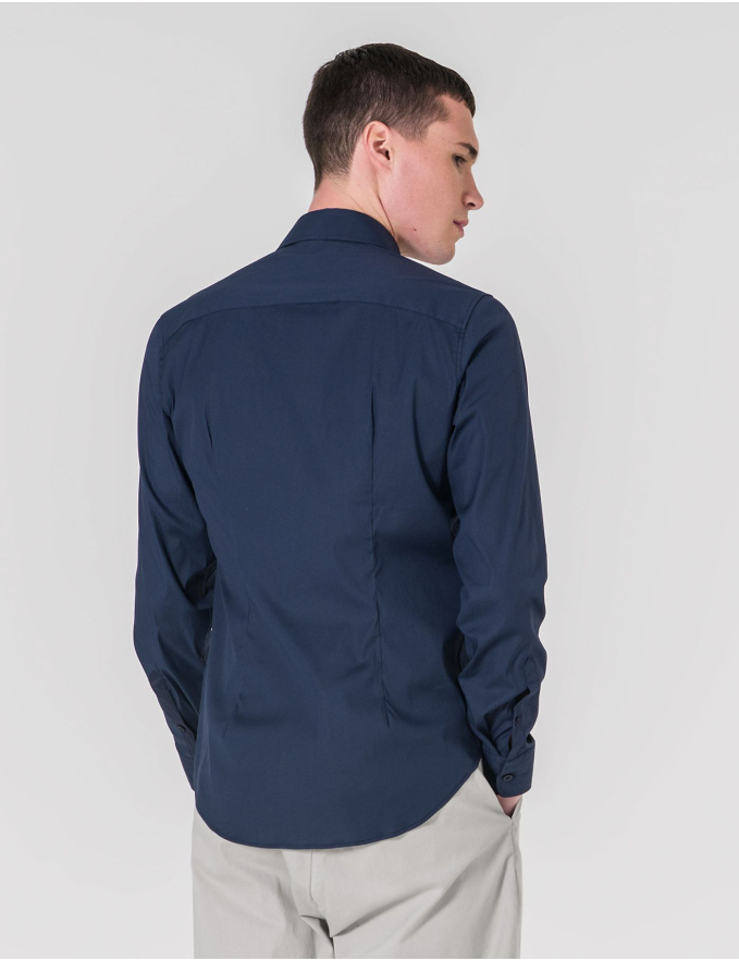 CAMISA SLIM FIT SOFT TOUCH AZUL MARINHO