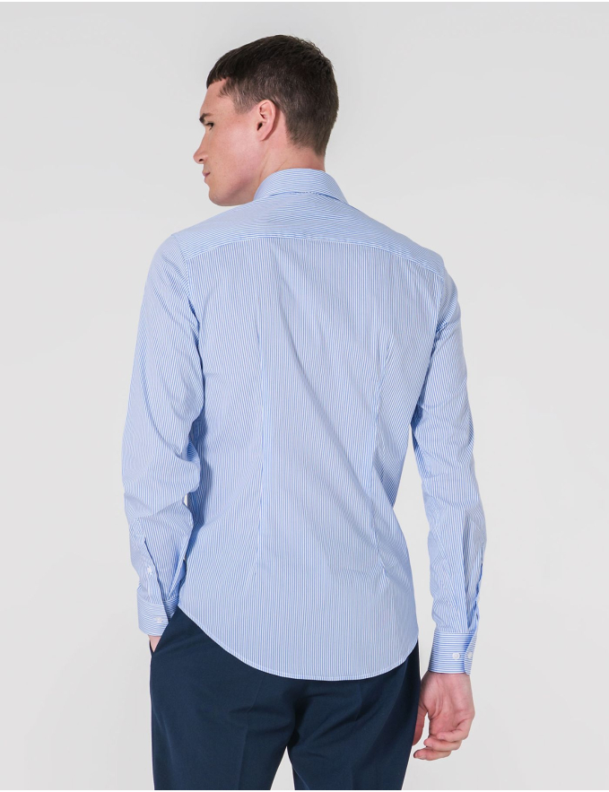 CAMISA SLIM FIT SOFT TOUCH RISCA AZUL CLARO