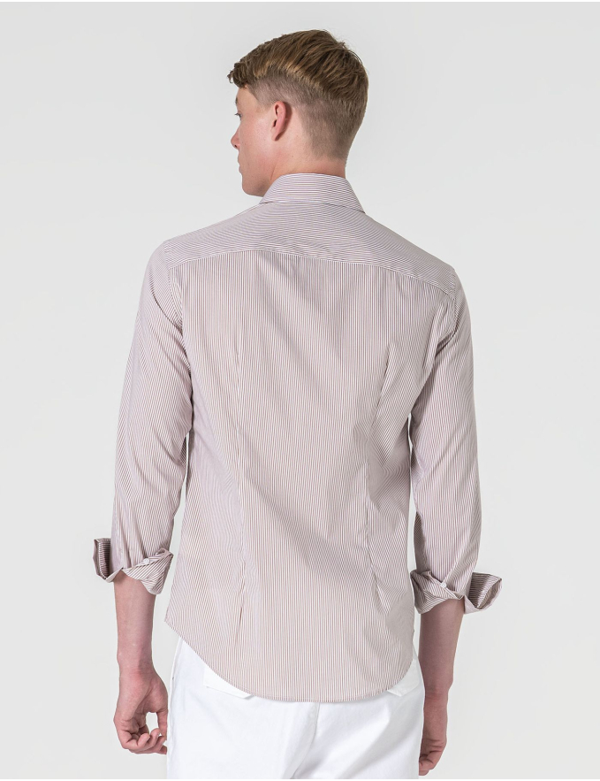 CAMISA SLIM FIT SOFT TOUCH RISCA BEGE