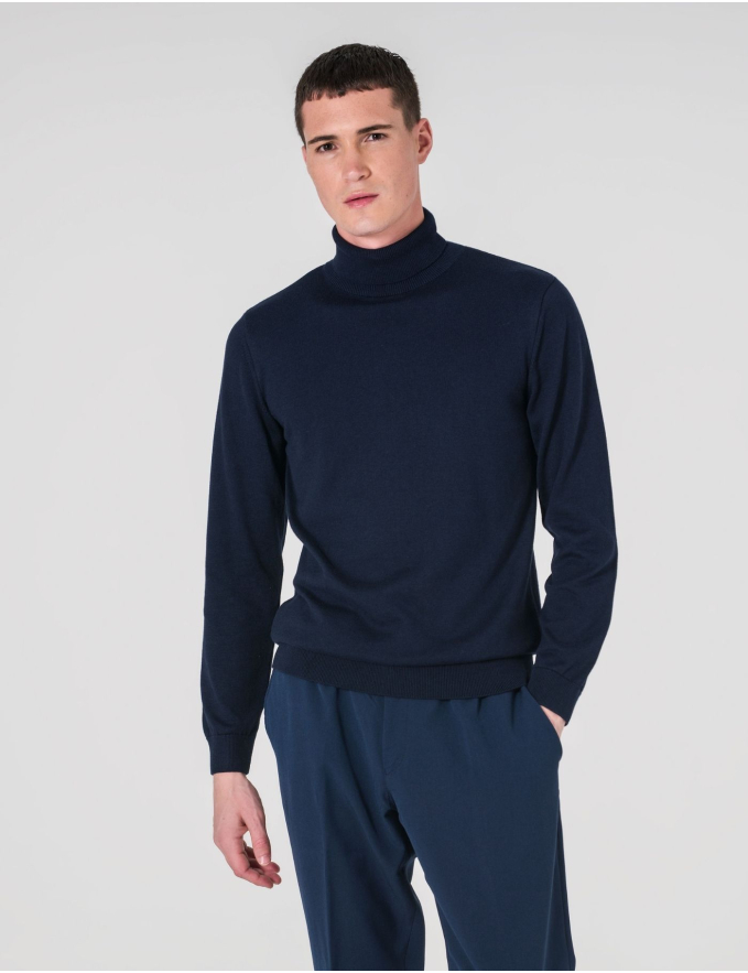 CAMISOLA GOLA ALTA AZUL