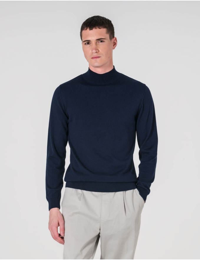 CAMISOLA MEIA GOLA AZUL