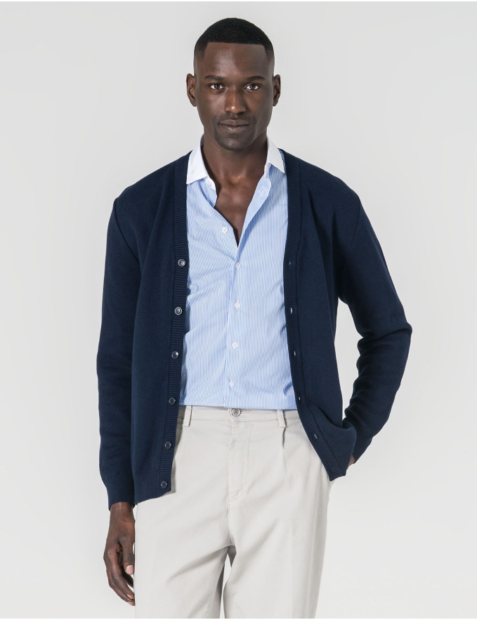 CARDIGAN DE BOTÕES AZUL
