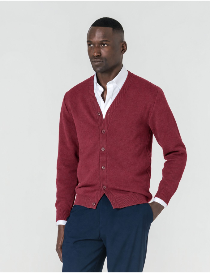 CARDIGAN DE BOTÕES BORDEAUX