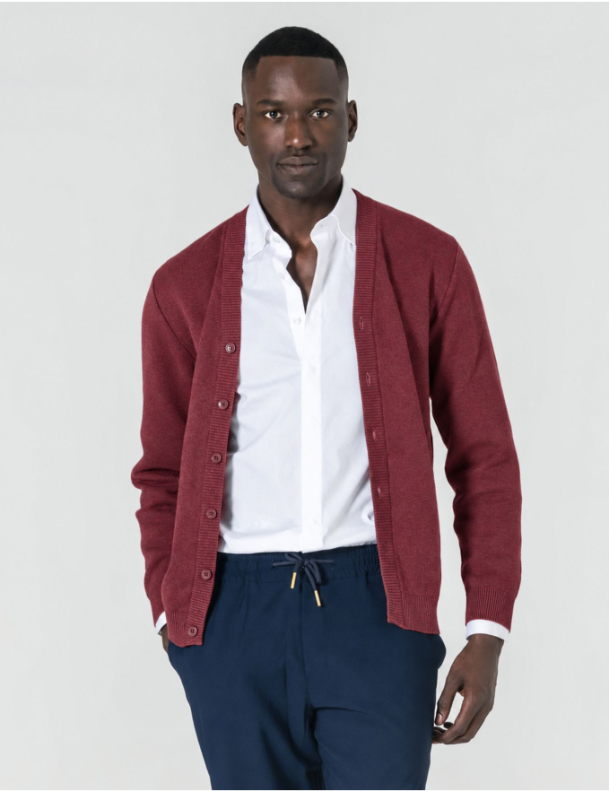 CARDIGAN DE BOTÕES BORDEAUX