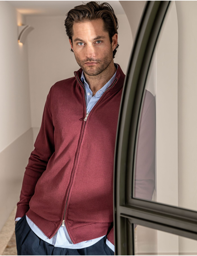 CARDIGAN DE FECHO BORDEAUX