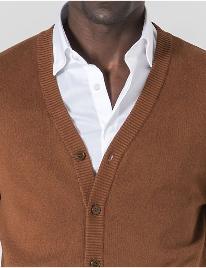 CARDIGAN DE BOTÕES CASTANHO