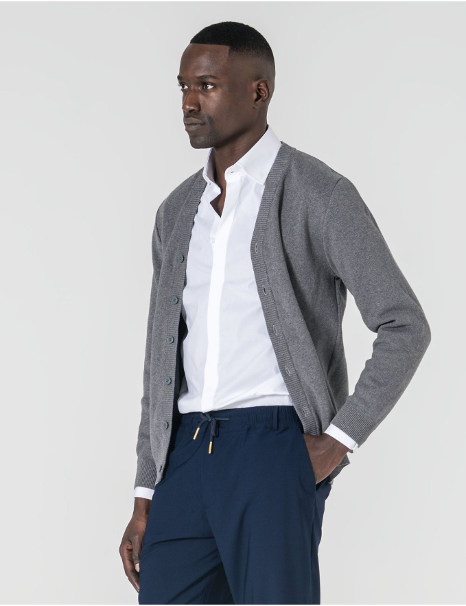 CARDIGAN DE BOTÕES CINZA