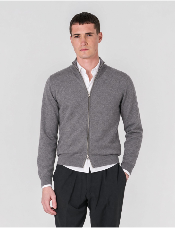 CARDIGAN DE FECHO CINZA
