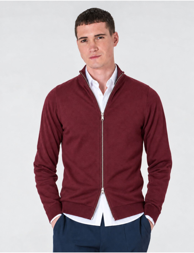 CARDIGAN DE FECHO BORDEAUX