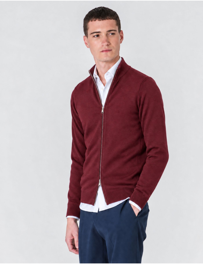 CARDIGAN DE FECHO BORDEAUX