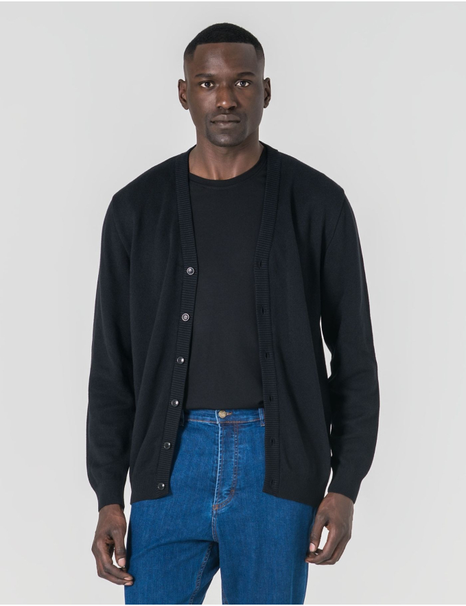 CARDIGAN DE BOTÕES PRETO