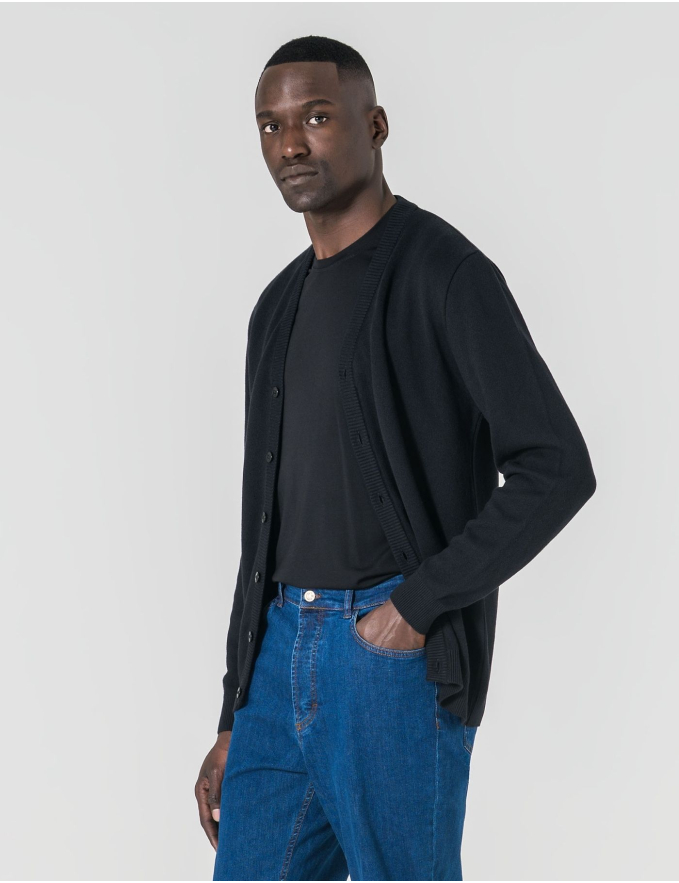 CARDIGAN DE BOTÕES PRETO