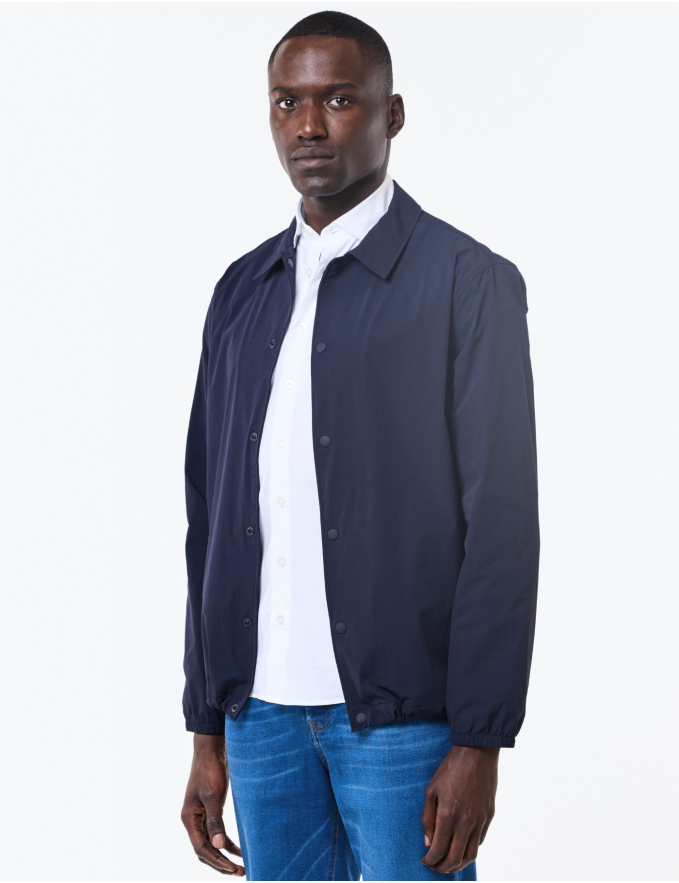 PARKA DE TECIDO TÉCNICO AZUL MARINHO