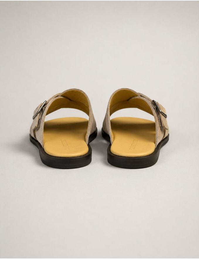 CHINELO FIVELA PELE BEGE