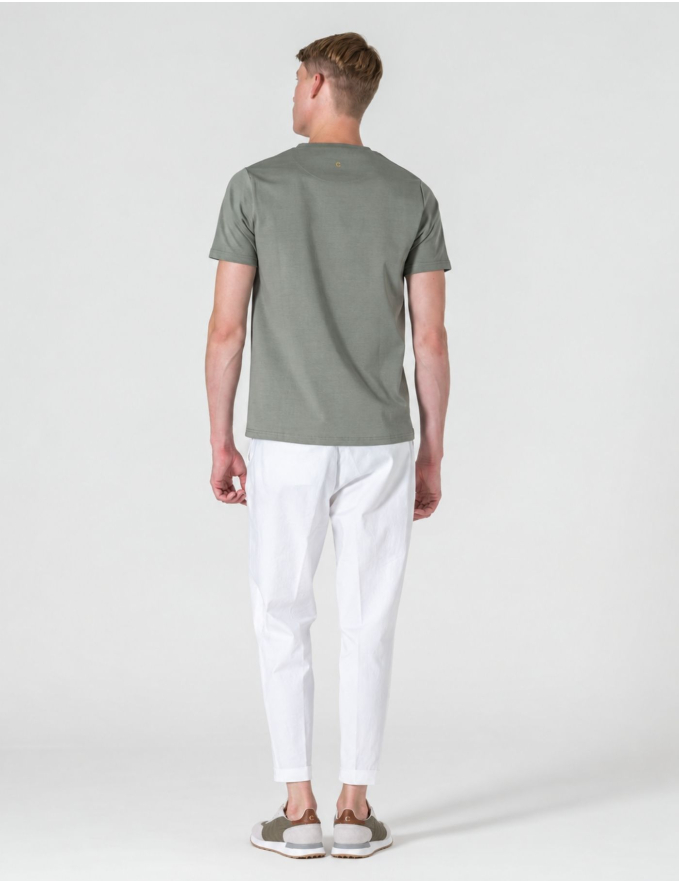CALÇA CHINO CROPPED FIT VIROLA BRANCA