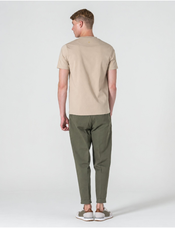 CALÇA CHINO CROPPED FIT VIROLA VERDE OLIVA