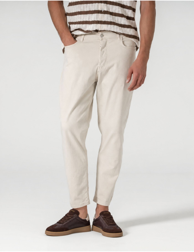CALÇA DE GANGA CROPPED FIT BEGE