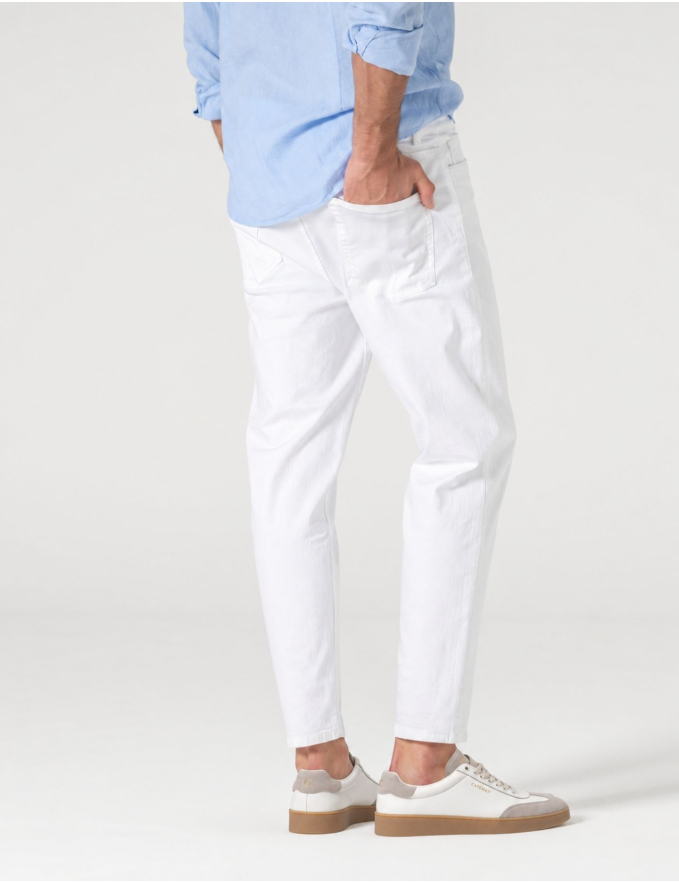 CALÇA DE GANGA CROPPED FIT BRANCA