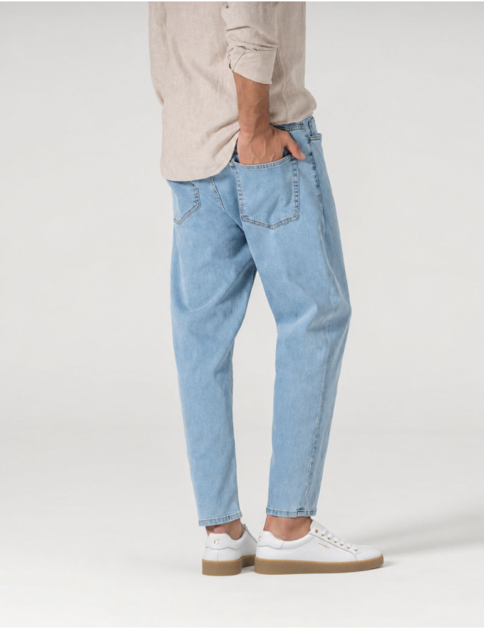 CALÇA DE GANGA CROPPED FIT AZUL CLARO