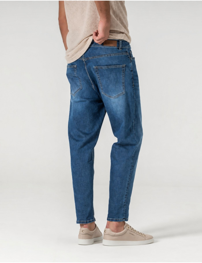 CALÇA DE GANGA CROPPED FIT AZUL MÉDIO