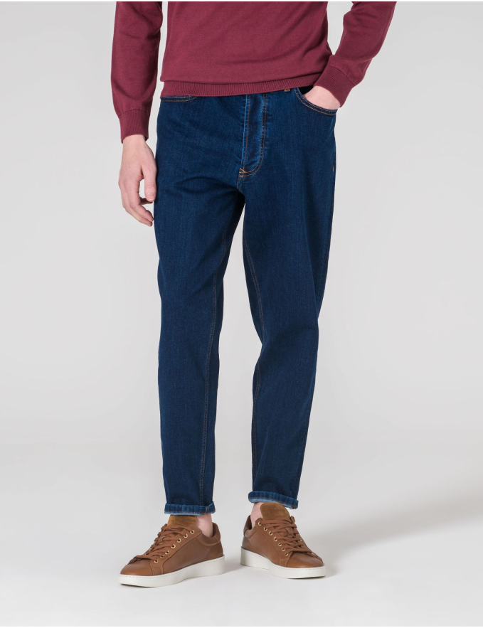 CALÇA DE GANGA CROPPED FIT DESENCOLADO