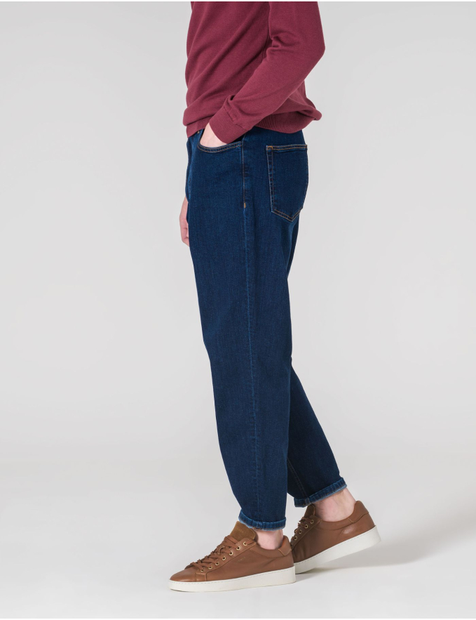 CALÇA DE GANGA CROPPED FIT DESENCOLADO