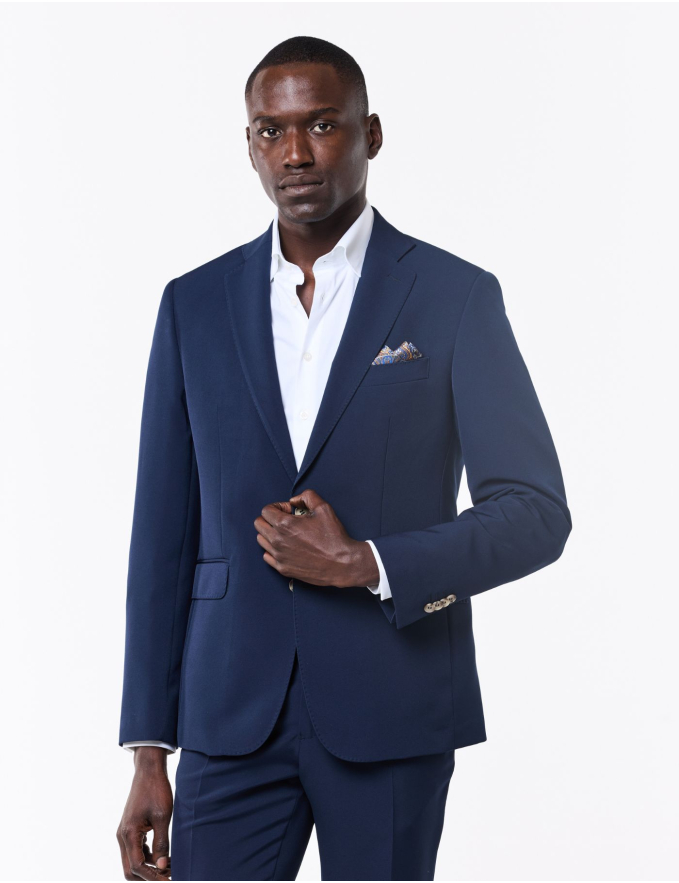 FATO SLIM FIT AZUL MARINHO (PICK STITCH)