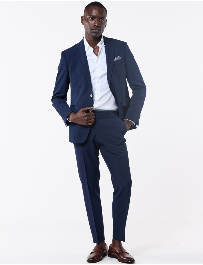 FATO SLIM FIT AZUL MARINHO (PICK STITCH)