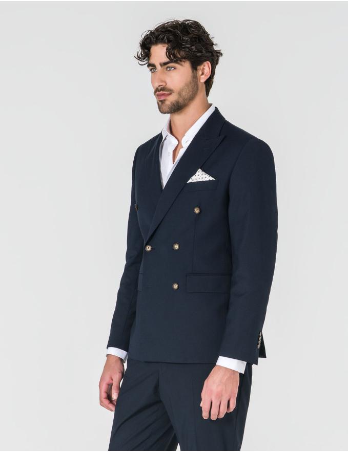 FATO TRESPASSE SLIM FIT AZUL ESCURO (PICK STITCH)