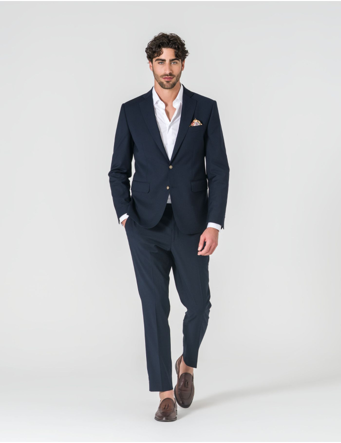 FATO SLIM FIT AZUL ESCURO (PICK STITCH)