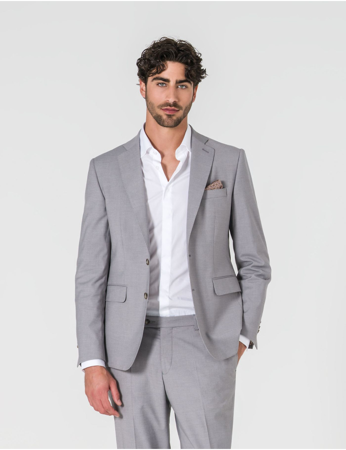 FATO SLIM FIT CINZA CLARO (PICK STITCH)