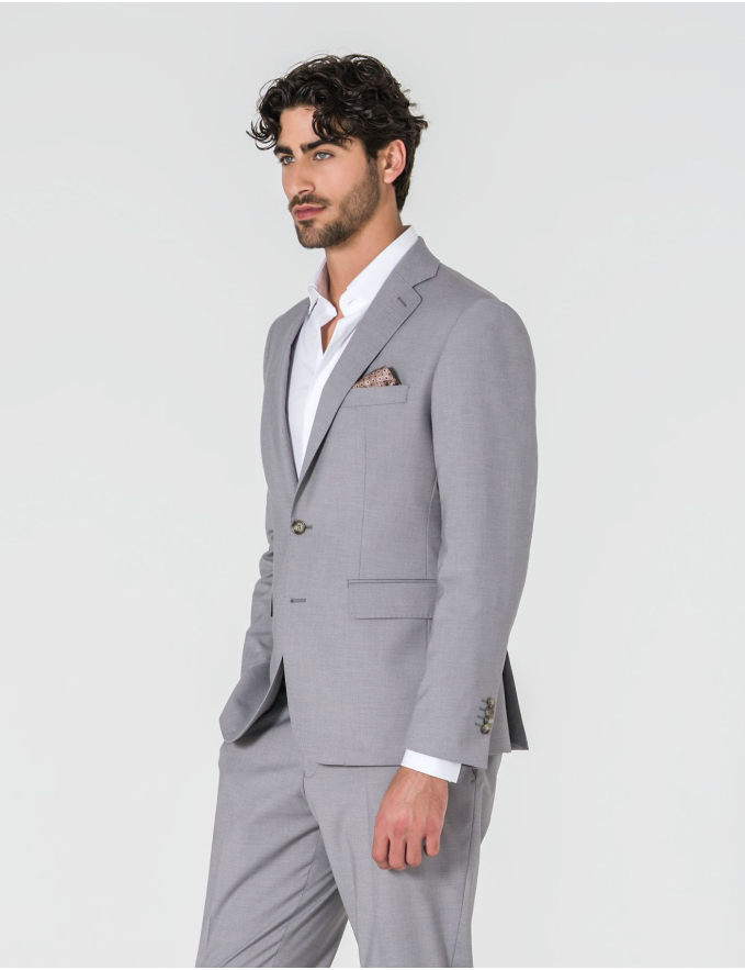 FATO SLIM FIT CINZA CLARO (PICK STITCH)