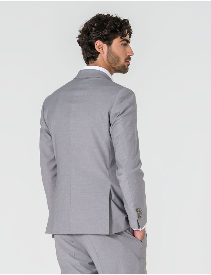 FATO SLIM FIT CINZA CLARO (PICK STITCH)