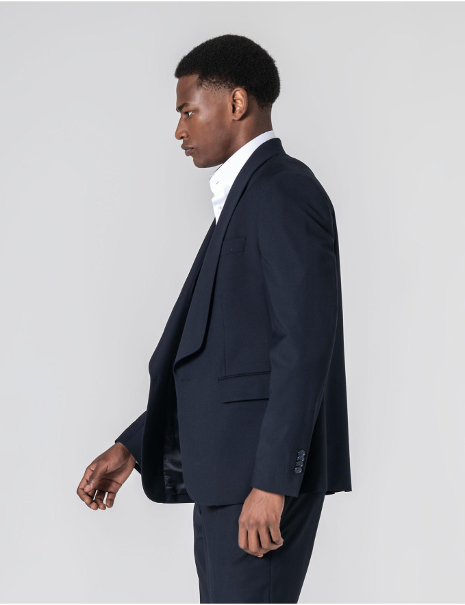 FATO SLIM FIT MIDNIGHT BLUE LAPELA SHAWL