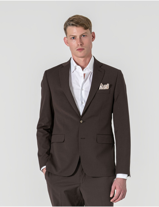 FATO SLIM FIT CASTANHO (PICK STITCH)