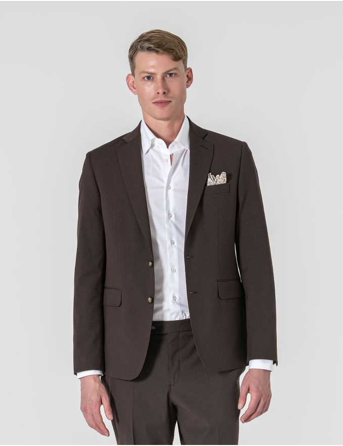 FATO SLIM FIT CASTANHO (PICK STITCH)