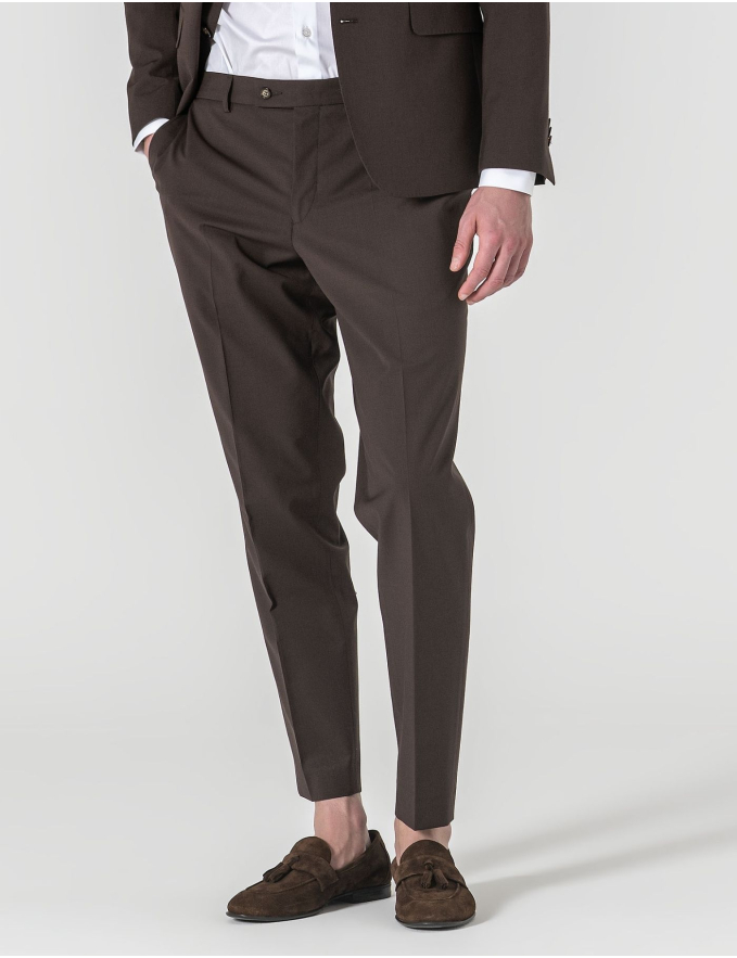 FATO SLIM FIT CASTANHO (PICK STITCH)