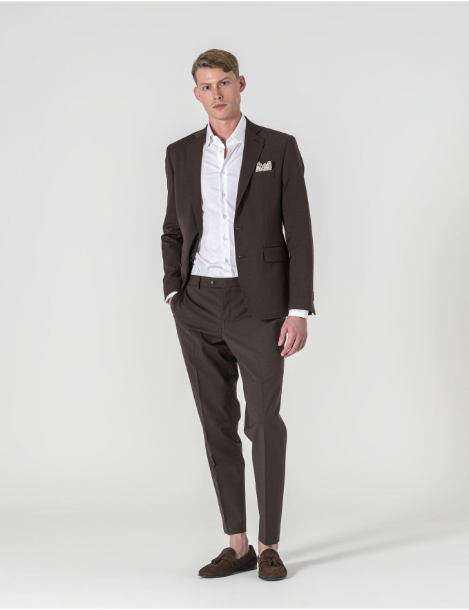 FATO SLIM FIT CASTANHO (PICK STITCH)
